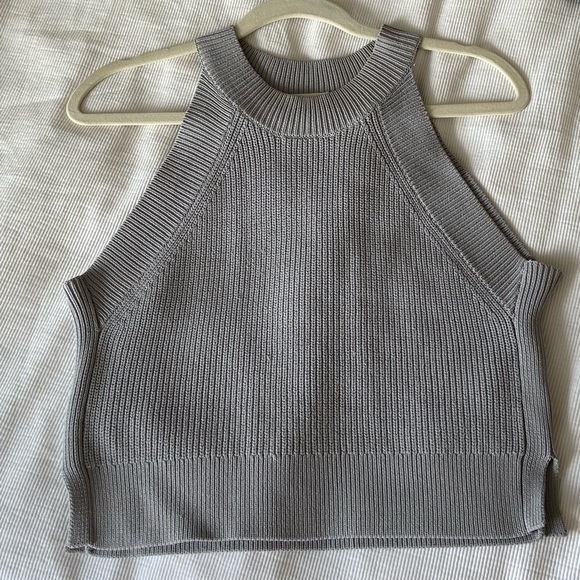 Aritzia Wilfred Crevier Knit Top Grey Size M - Picture 3 of 5